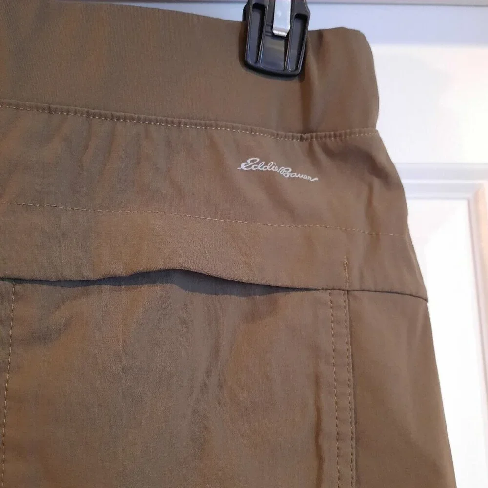 Eddie Bauer First Ascent Shorts Womens 12 Green Pull On Hiking Stretch‎ Nylon